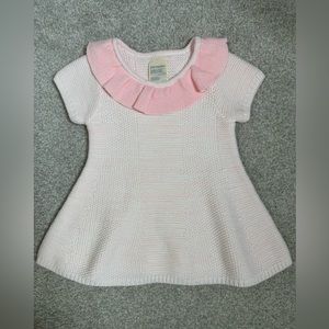 Baby girl pink sweater dress top, brand new
